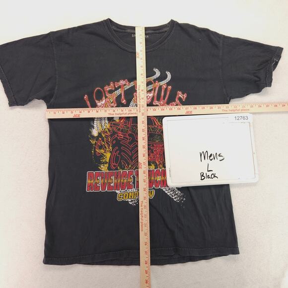 Lost Souls Revenge Trucking Company Crew Neck Graphic T Shirt Mens Size L Black - Picture 5 of 9
